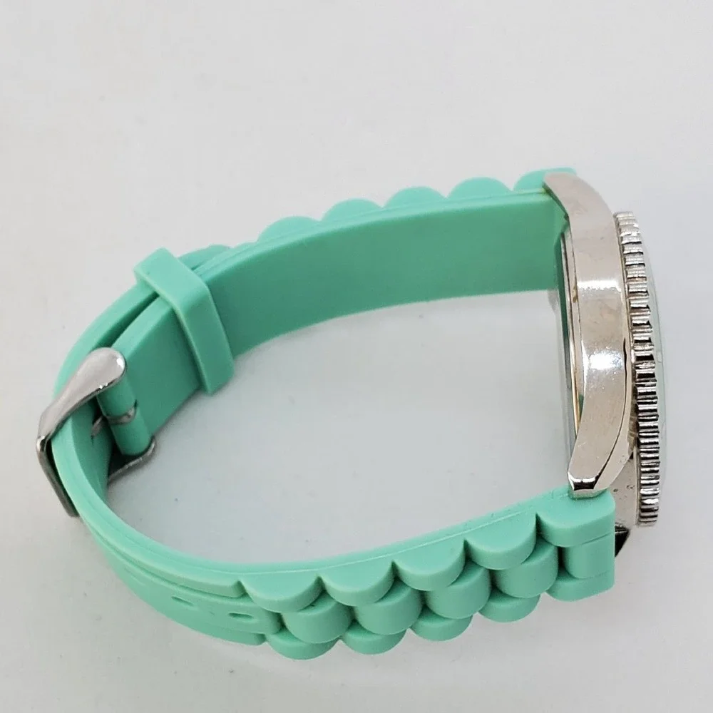 Gossip 40MM Women's‎ Watch Aqua Dial Bezel Plastic Bands New Battery